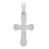 14k White Gold Polished INRI Rounded Crucifix Pendant