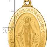 14k Polished and Satin Hollow Spanish Miraculous Medal Pendant