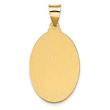 14K Polish/Satin Hollow Spanish Lady Of Guadalupe Medal Pendant