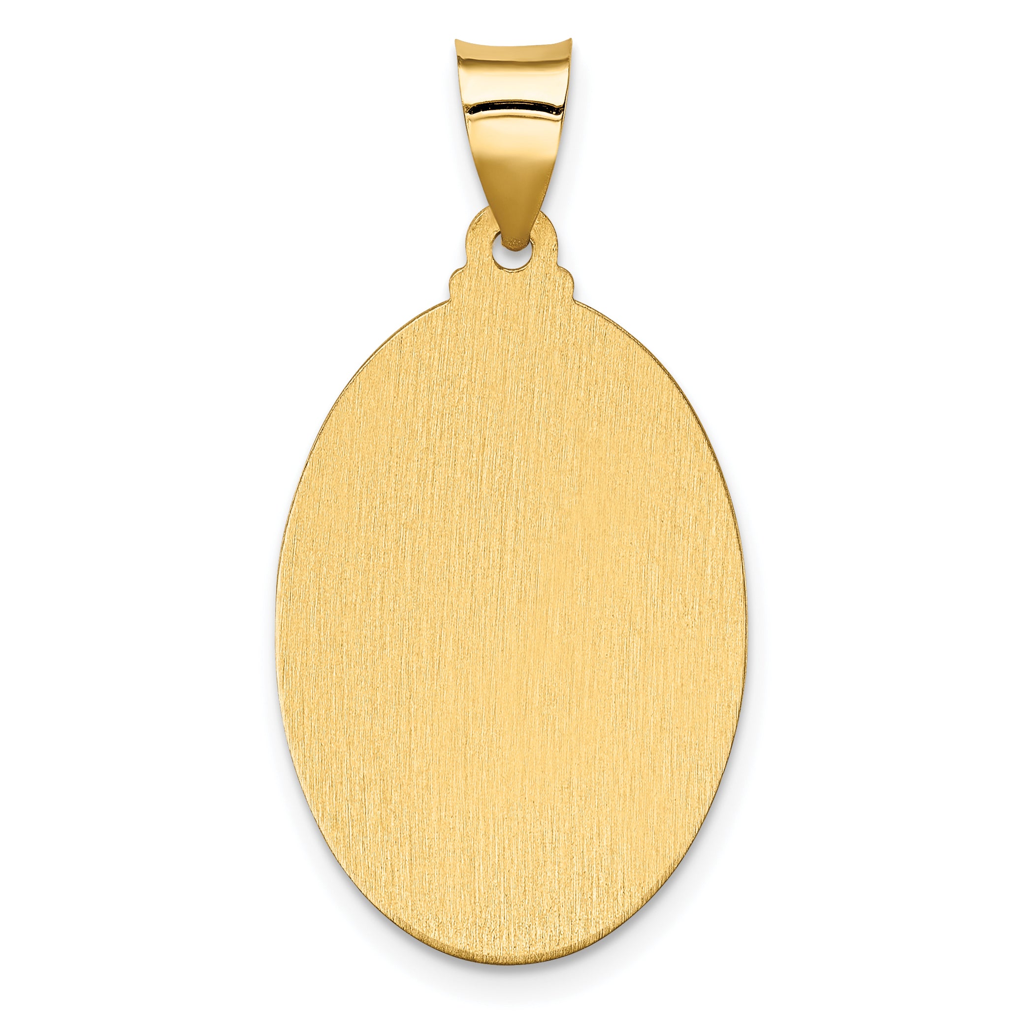 14K Polish/Satin Hollow Spanish Lady Of Guadalupe Medal Pendant