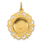 14k Polished/Satin Spanish Guardian Angel Medal Hollow Pendant