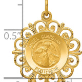 14k Polished/Satin Spanish Guardian Angel Medal Hollow Pendant
