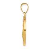 14K Polished/Satin St. Agatha Hollow Medal Pendant