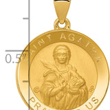 14K Polished/Satin St. Agatha Hollow Medal Pendant