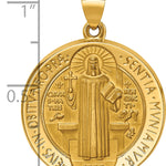 14K Polished/Satin St. Benedict Reversible Hollow Medal