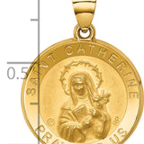 14K Polished/Satin St. Catherine Hollow Medal Pendant