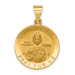 14K Polished/Satin St. Daniel Hollow Medal Pendant