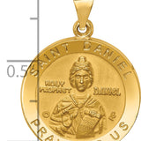 14K Polished/Satin St. Daniel Hollow Medal Pendant
