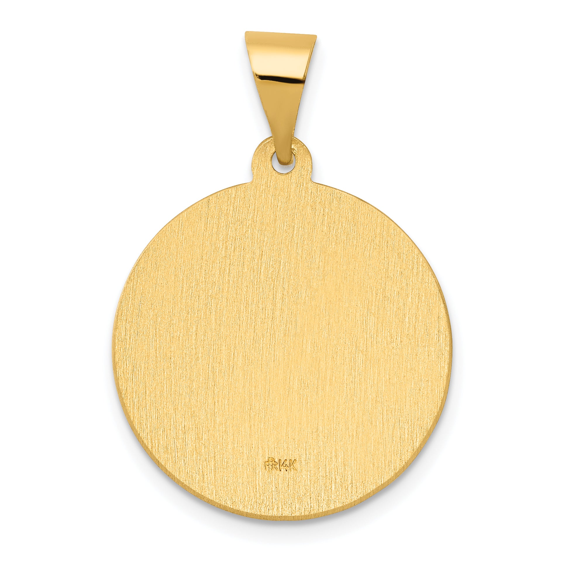 14K Polished/Satin Hollow Spanish San Jose Medal Pendant