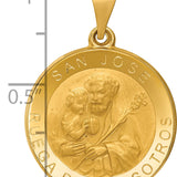 14K Polished/Satin Hollow Spanish San Jose Medal Pendant