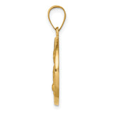 14K Polished / Satin St. Kateri Hollow Medal Pendant