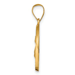 14K Polished / Satin Hollow Spanish St. Lucy Medal Pendant