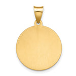14K Polished / Satin Hollow Spanish St. Lucy Medal Pendant