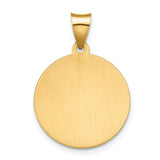 14K Polished / Satin Hollow Spanish St. Lucy Medal Pendant