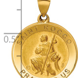 14K Polished / Satin St. Rocco Hollow Medal Pendant