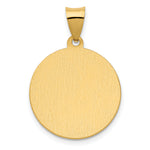 14K Polished / Satin St. Thomas More Hollow Medal Pendant
