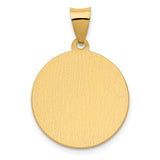 14K Polished / Satin St. Thomas More Hollow Medal Pendant