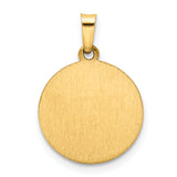 14k Polished/Satin Spanish 1st Communion Medal Hollow Pendant