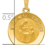 14k Polished/Satin Spanish 1st Communion Medal Hollow Pendant