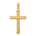14K Diamond-cut Cross Pendant