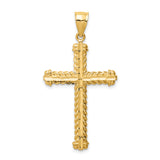 14K Diamond-cut Cross Pendant