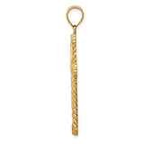 14K Diamond-cut Cross Pendant