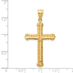 14K Diamond-cut Cross Pendant