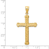 14K Diamond-cut Cross Pendant