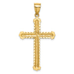 14K Diamond-cut Cross Pendant