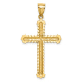 14K Diamond-cut Cross Pendant