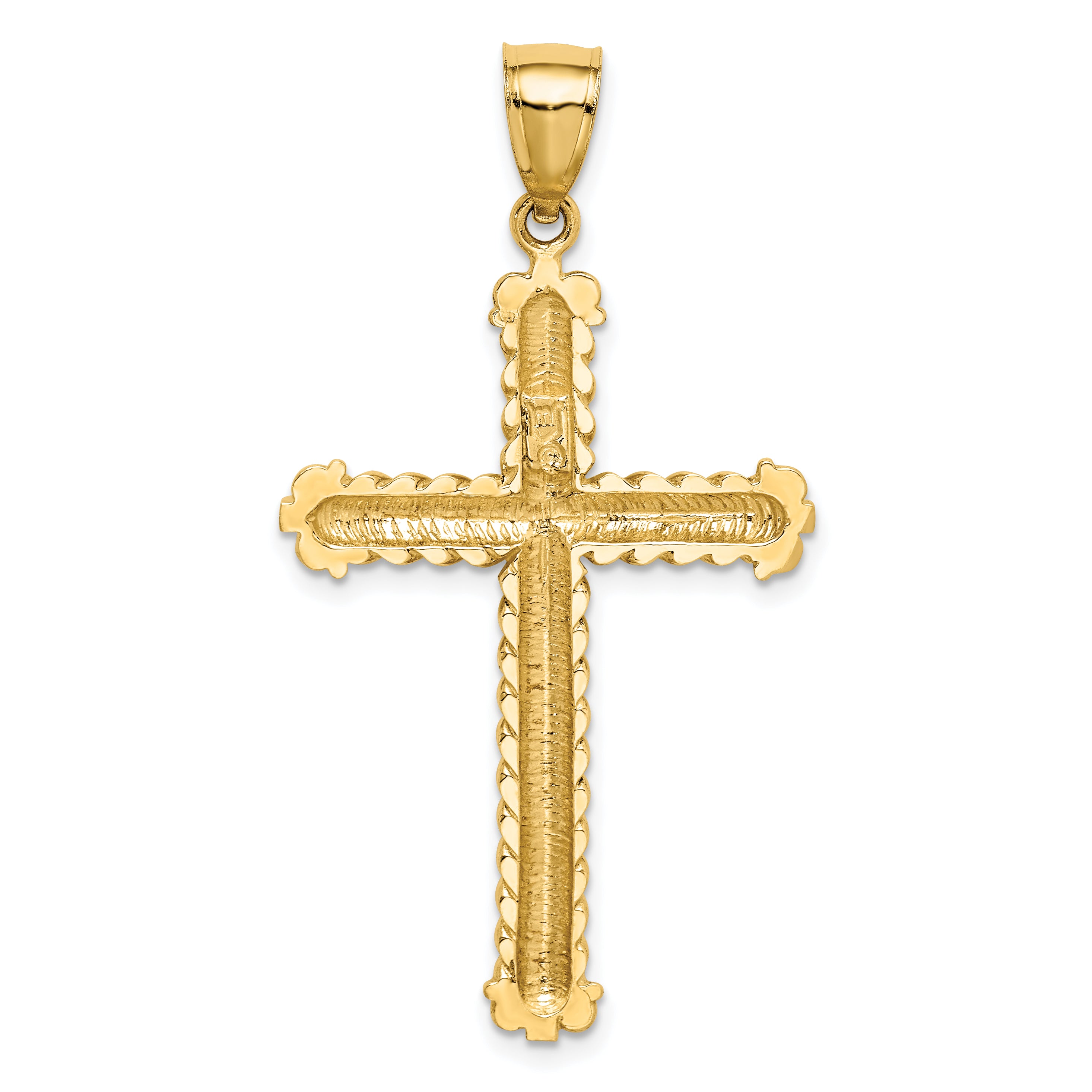 14K Diamond-cut Cross Pendant
