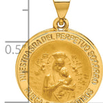 14K Hollow Polished/Satin Spanish Perpetuo Socorro Medal