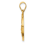 14k Hollow Polished/Satin Round St. Edmund Medal