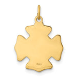 14k Solid Polished/Satin Small St. Florian Fire Dept. Badge Medal
