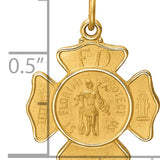 14k Solid Polished/Satin Small St. Florian Fire Dept. Badge Medal