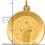 14k Solid Polished/Satin Small Round St. Jude Thaddeus Medal