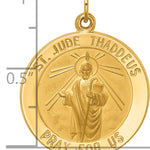 14k Solid Polished/Satin Medium Round St. Jude Thaddeus Medal