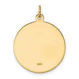 14k Solid Polished/Satin Medium Round St. Michael Medal