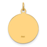 14k Solid Polished/Satin Small Round St. Michael Medal