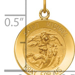 14k Solid Polished/Satin Small Round St. Michael Medal