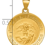 14k Hollow Polished/Satin Round Spanish San Miguel Medal