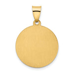 14k Hollow Polished/Satin Round Spanish San Miguel Medal