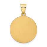 14k Hollow Polished/Satin Round Spanish San Miguel Medal