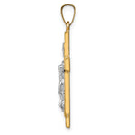 14k Two-tone Hollow Polished Textured Latin Crucifix