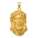 14k Hollow Polished/Satin Large Jesus Medal