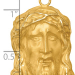 14k Hollow Polished/Satin Large Jesus Medal