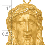 14k Hollow Polished/Satin Large Jesus Medal