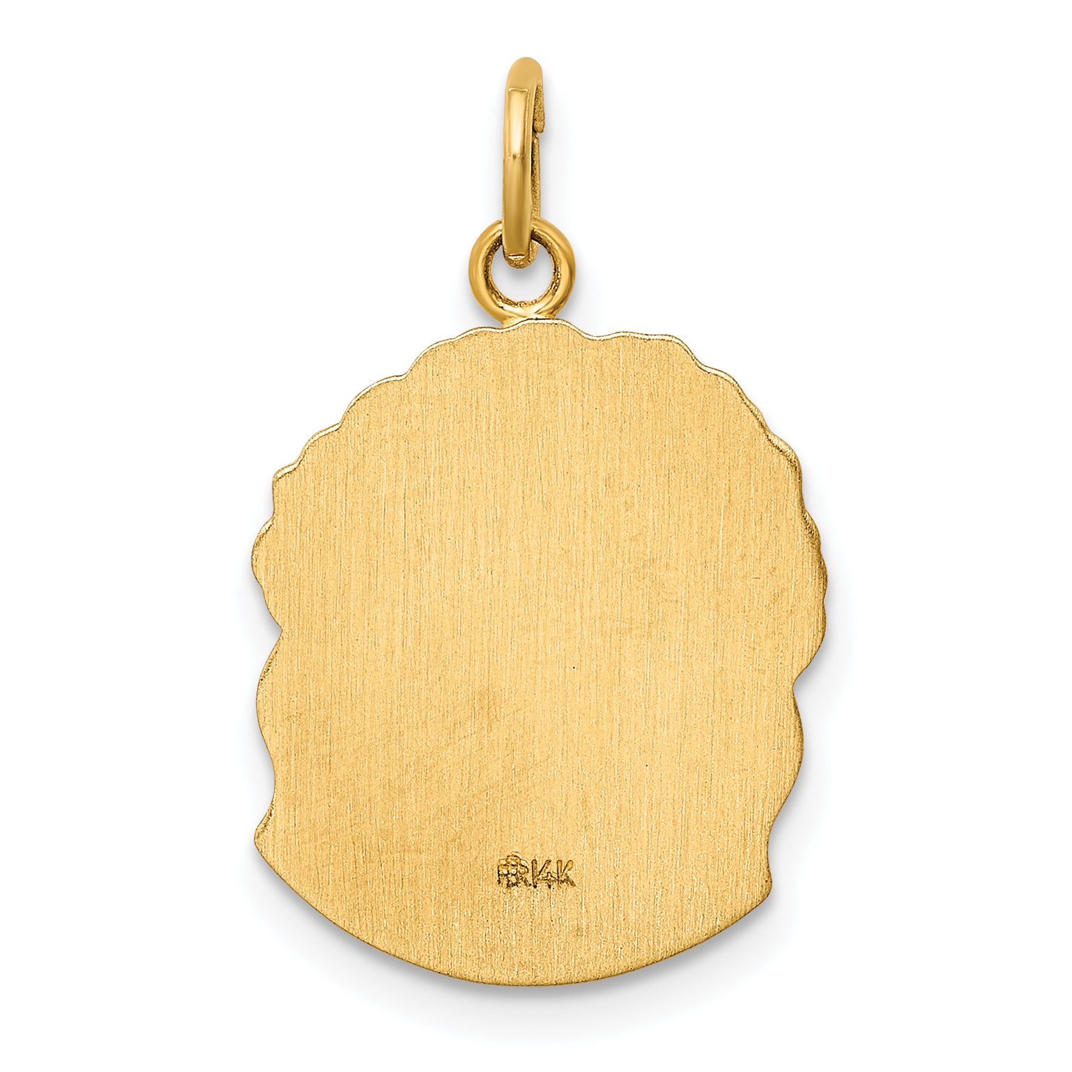 14k Hollow Polished/Satin Medium Jesus Medal