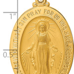 14k Solid Polished/Satin Large Oval Miraculous Medal