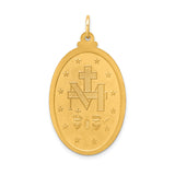 14k Solid Polished/Satin Large Oval Miraculous Medal